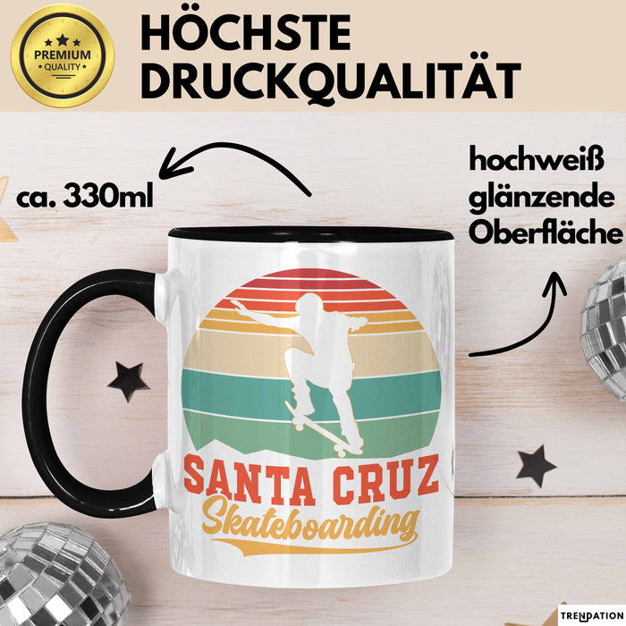 Skateboard Skater Fans Bzw Skateboard Tasse Becher Geschenk Mädchen Jungs Santa Cruz Trendation