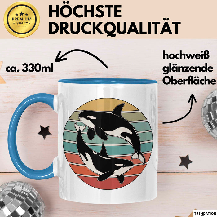 Wal Tier Tasse Geschenk Lustige Geschenkidee Spruch Blau Trendation