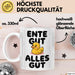 Quietscheente Tier Tasse Geschenk Lustige Geschenkidee Spruch Ente Gut Alles Gut Weiß Trendation