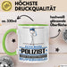 Polizist Geschenk Tasse Ich Bin Polizist Aber Sag Doch Einfach Superheld Lustige Geschenkdiee für Polizist Kaffee-Becher Grün Trendation