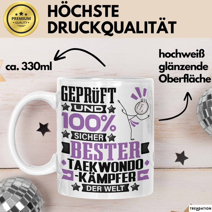 Taekwondo-Kämpfer Geschenk Lustiger Spruch für Taekwondo-Kämpfer Geschenkidee Bester Taekwondo-Kämpfer Der Welt Weiß Trendation