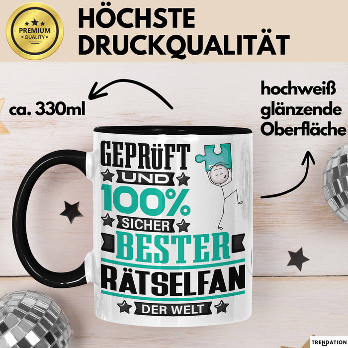 Rätselfan Geschenk Lustiger Spruch für Rätselfan Geschenkidee Bester Rätselfan Der Welt Schwarz Trendation
