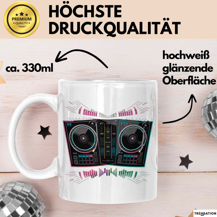 DJ Tasse Geschenkidee für Musikmixer Fans Weiß Trendation