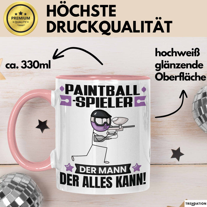 Paintballspieler Tasse Geschenk für Paintballspieler Der Mann Der Alles Kann Geschenkidee zum Geburtstag Rosa Trendation