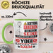 Yogi Geschenk Tasse Lustiger Spruch Erheben Sie Sich Der Yogi Betritt den Raum Grün Trendation