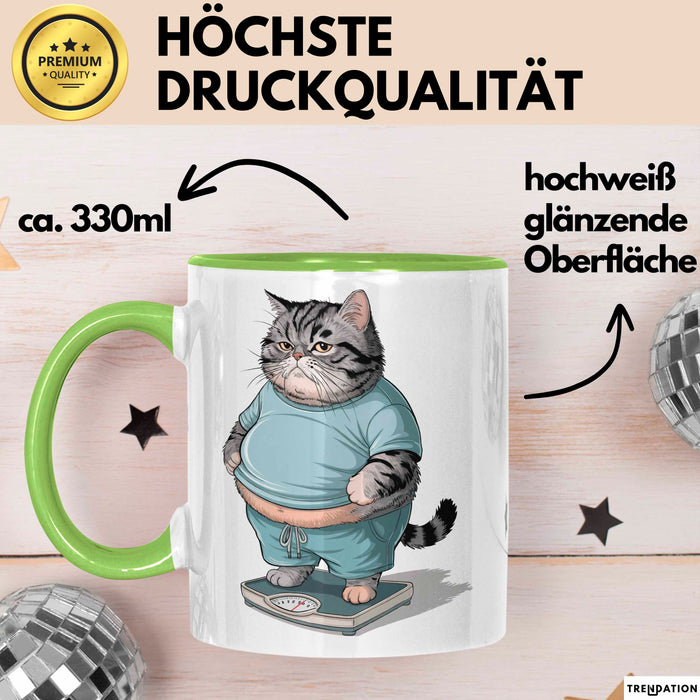 Katzen Tierliebhaber Tasse Geschenk Lustige Geschenkidee Spruch Grün Trendation