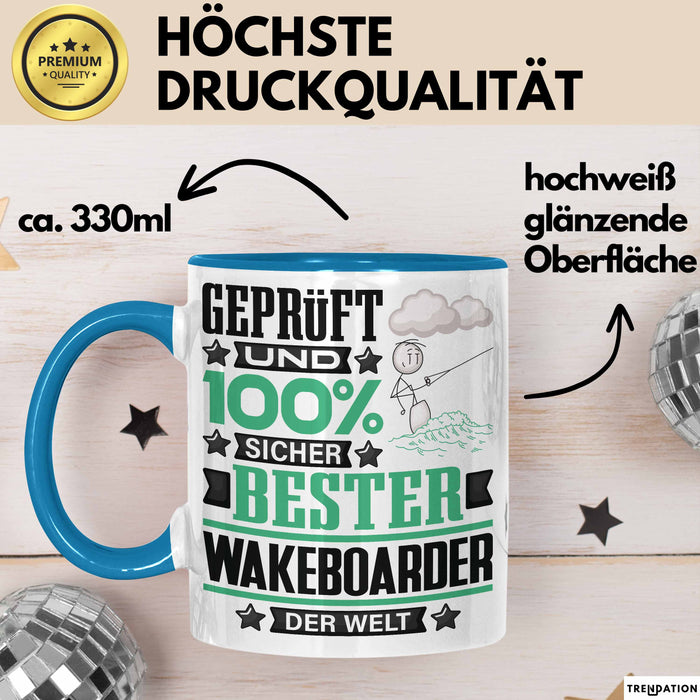 Wakeboarder Geschenk Lustiger Spruch für Wakeboarder Geschenkidee Bester Wakeboarder Der Welt Blau Trendation