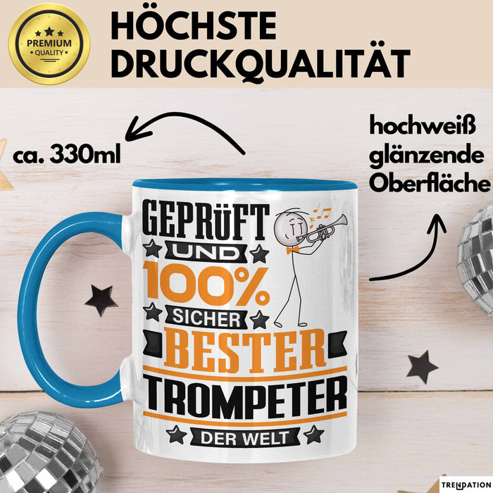 Trompeter Geschenk Lustiger Spruch für Trompeter Geschenkidee Bester Trompeter Der Welt Blau Trendation