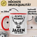 Hirschjäger Jagd Tasse Geschenk Echte Männer jagen ihr Essen Rot Trendation