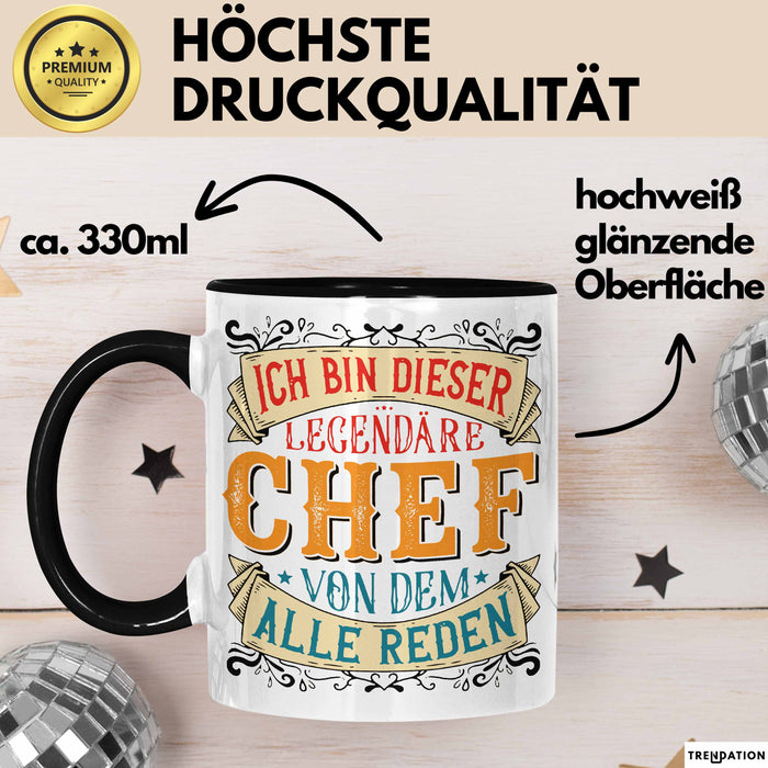 Büroarbeit Kollege Chef Tasse Geschenk Lustige Geschenkidee Spruch Ich Bin Dieser Legendäre Chef Von Dem Alle Reden Trendation