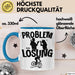 Mountainbike Tasse Geschenk für Mountainbiker Männer Geschenkidee Problem und Lösung Mountainbike Berge MTB Blau Trendation
