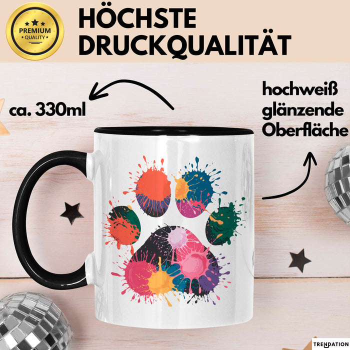 Hund Tierliebhaber Tasse Geschenk Lustige Geschenkidee Spruch Schwarz Trendation