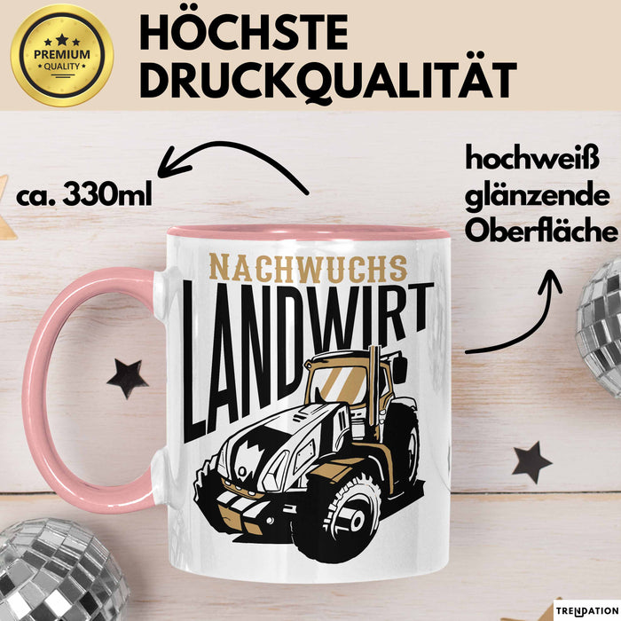Angehender Landwirt Geschenk Tasse Jungs Bauern Jungen Geschenkidee Kakao-Becher Rosa Trendation
