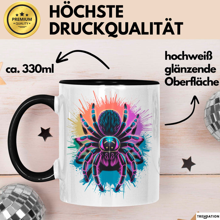 Spinne Vogelspinne Tier Tasse Geschenk Lustige Geschenkidee Spruch Schwarz Trendation