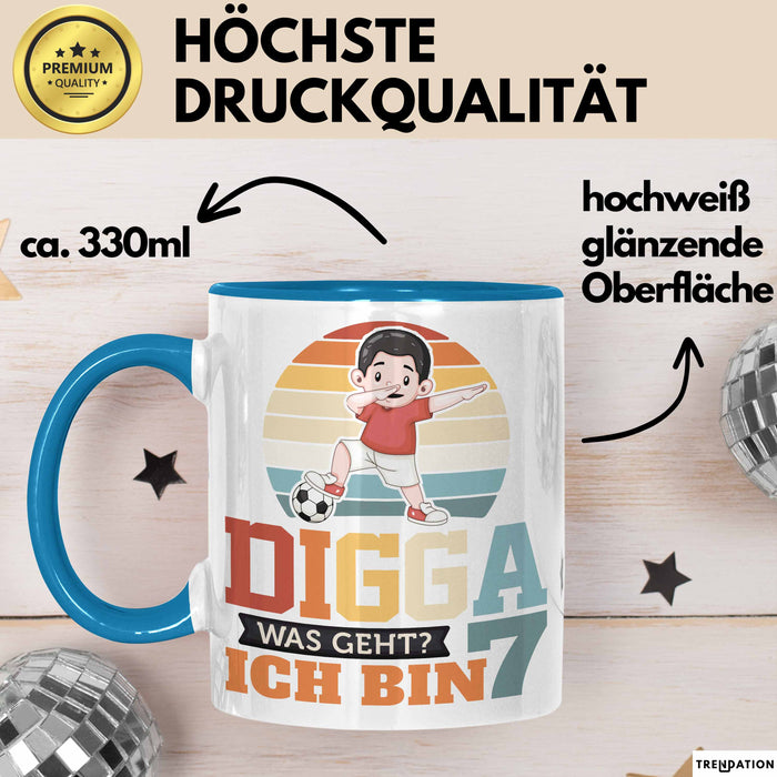 Digga Tasse Geschenk Siebter Geburtstag Lustiger Spruch Was Geht Blau Trendation