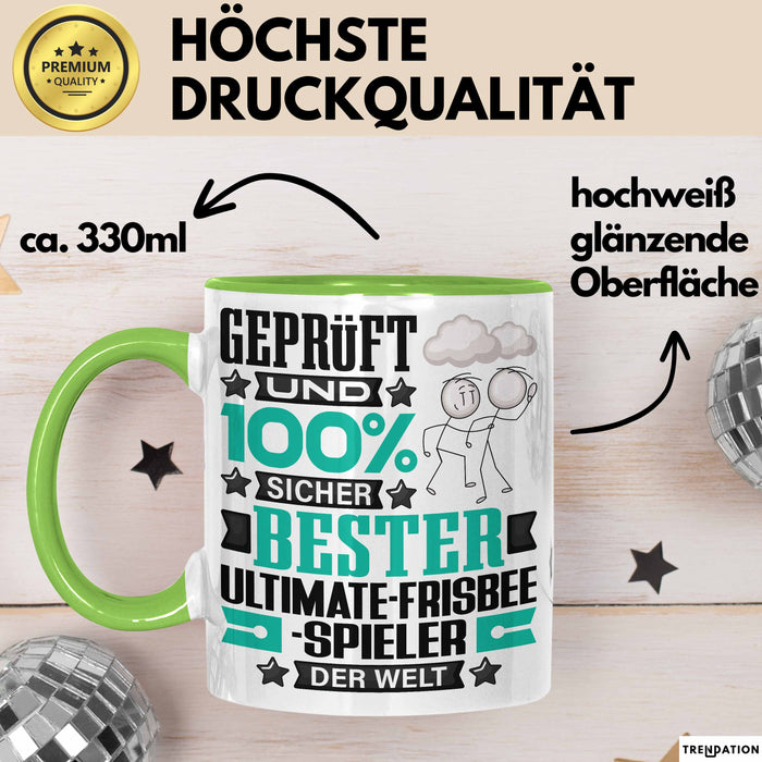 Ultimate-Frisbee-Spieler Geschenk Lustiger Spruch für Ultimate-Frisbee-Spieler Geschenkidee Bester Ultimate-Frisbee-Spieler Der Welt Grün Trendation