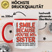 Schwester Tasse Geschenk I Smile Because Youre My Sister Geschenkidee Rot Trendation