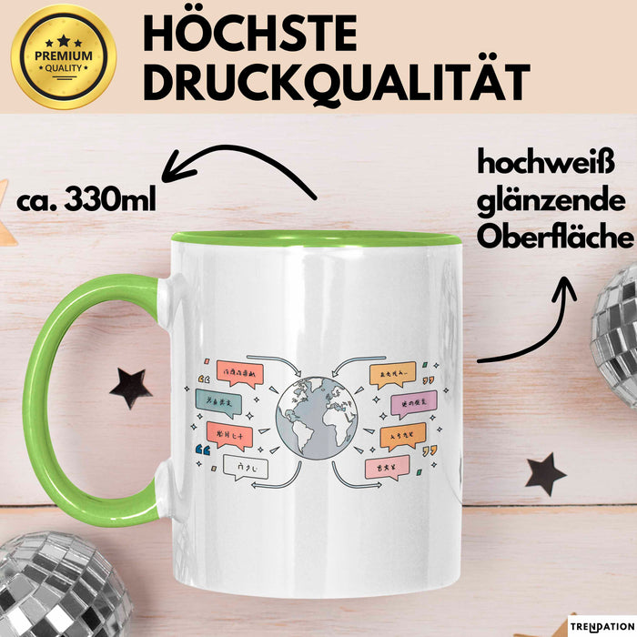 Übersetzer Tasse Geschenk Lustige Geschenkidee Spruch Für Sprach Experten Grün Trendation