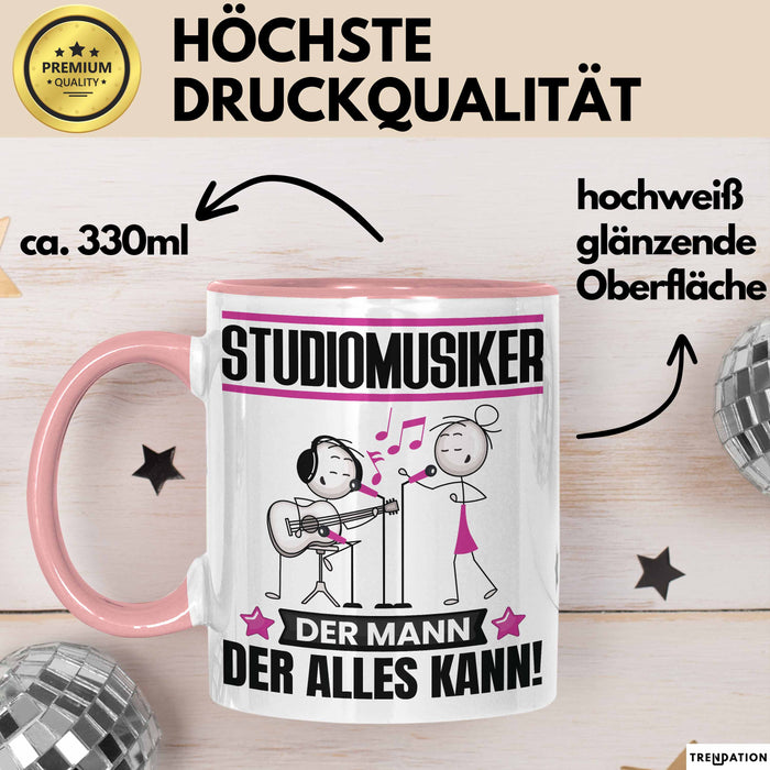 Studiomusiker Tasse Geschenk für Studiomusiker Der Mann Der Alles Kann Geschenkidee zum Geburtstag Rosa Trendation