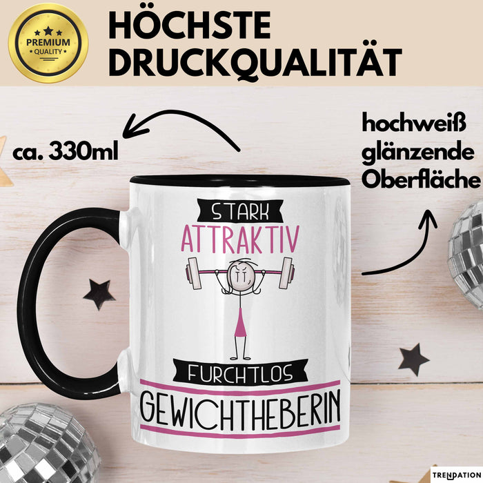 Gewichtheberin Tasse Geschenk Becher Stark Attraktiv Furchtlos Gewichtheberin Lustige Geschenkidee Trendation