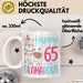 65er Geburtstag Tasse Geschenk Happy 65 And Glamarous Llama Alpaka Liebhaber Geschenkidee zum Geburtstag Weiß Trendation