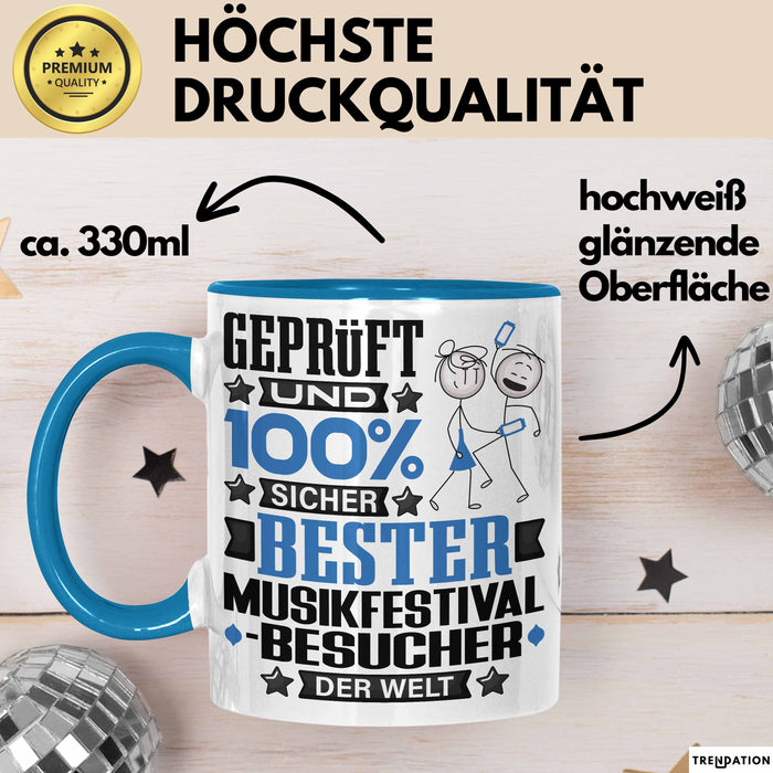 Musikfestival-Besucher Geschenk Lustiger Spruch für Musikfestival-Besucher Geschenkidee Bester Musikfestival-Besucher Der Welt Blau Trendation