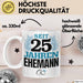 Silberhochzeit 25 Jahre Tasse Geschenk Ehemann Seit Silberhochzeit Spruch Weiß Trendation