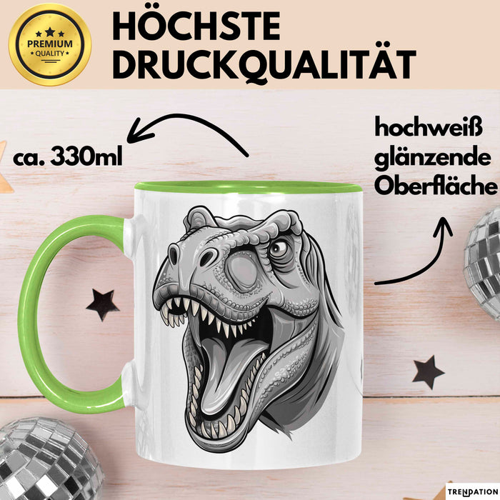 Dinosaurier Tier Tasse Geschenk Lustige Geschenkidee Spruch Grün Trendation