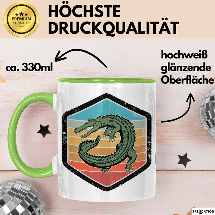 Krokodil Tier Tasse Geschenk Lustige Geschenkidee Spruch Grün Trendation