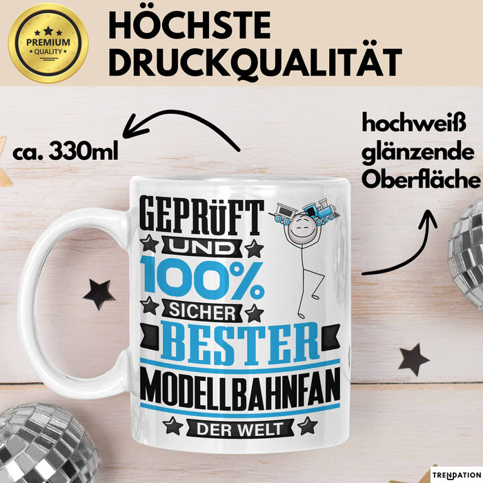 Modellbahnfan Geschenk Lustiger Spruch für Modellbahnfan Geschenkidee Bester Modellbahnfan Der Welt Weiß Trendation