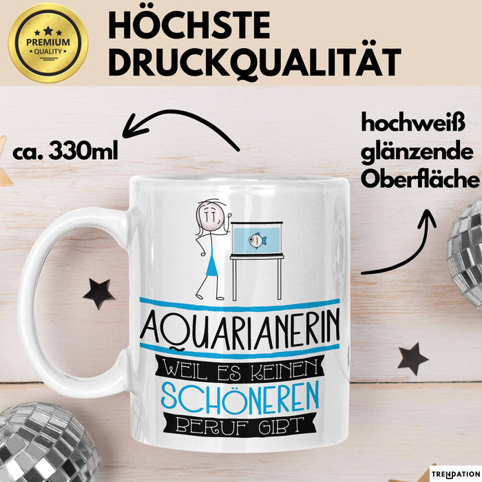 Aquarianerin Weil Es Keinen Schöneren Beruf Gibt Tasse Geschenk für Eine Aquarianerin Lustig Weiß Trendation