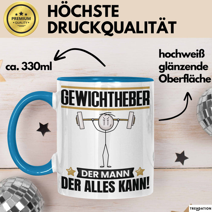 Gewichtheber Tasse Geschenk für Gewichtheber Der Mann Der Alles Kann Geschenkidee zum Geburtstag Blau Trendation