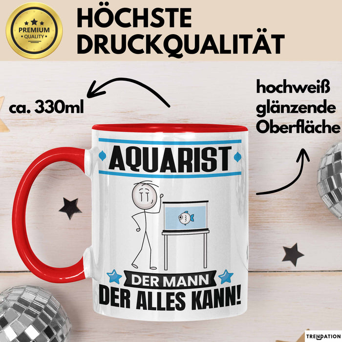 Aquarist Tasse Geschenk für Aquarist Der Mann Der Alles Kann Geschenkidee zum Geburtstag Rot Trendation
