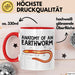 Regenwurm Tasse Geschenk Lustige Geschenkidee Spruch Anatomie Eines Regenwurms Rot Trendation
