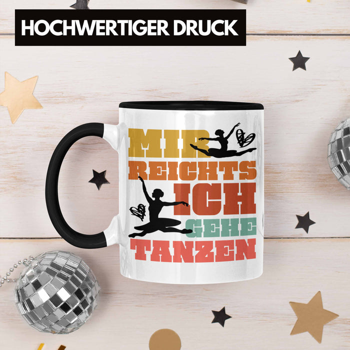 Trendation - Ballett Ballerina Tänzerin Tasse Mädchen Geschenk Frauen Tanzen Geschenkidee Kaffeetasse Schwarz Trendation