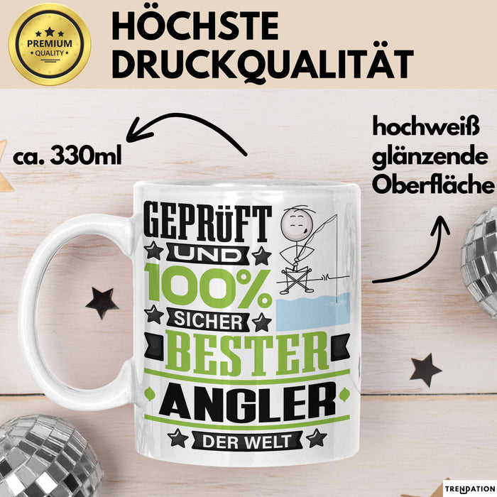 Angler Geschenk Lustiger Spruch für Angler Geschenkidee Bester Angler Der Welt Weiß Trendation