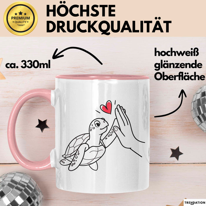 Schildkröte Tierliebhaber Tasse Geschenk Lustige Geschenkidee Spruch Rosa Trendation