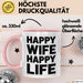 Ehefrau Ehefrauen Ehemänner Sarkasmus Tasse Becher Geschenk Lustige Geschenkidee Spruch Glückliche Frau Glückliches Leben Rosa Trendation