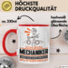 Mechaniker Geschenk Tasse Ich Bin Mechaniker Aber Sag Doch Einfach Superheld Lustige Geschenkdiee für Mechaniker Kaffee-Becher Rot Trendation