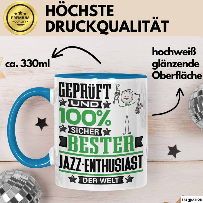 Jazz-Enthusiast Geschenk Lustiger Spruch für Jazz-Enthusiast Geschenkidee Bester Jazz-Enthusiast Der Welt Blau Trendation