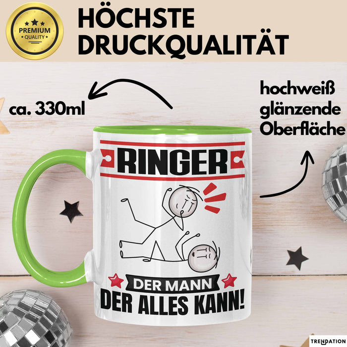 Ringer Tasse Geschenk für Ringer Der Mann Der Alles Kann Geschenkidee zum Geburtstag Grün Trendation
