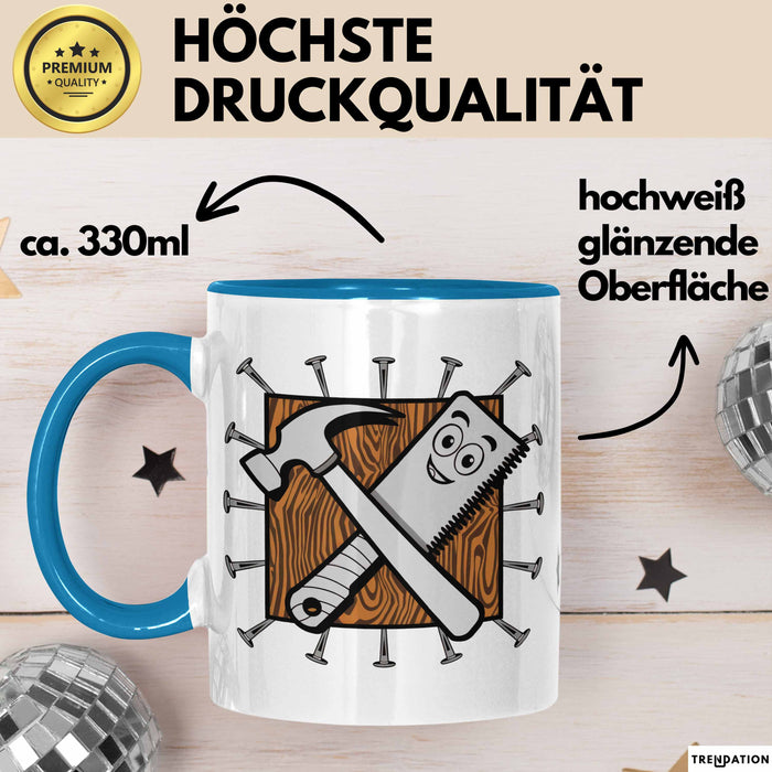 Tischler Tasse Geschenk Lustige Geschenkidee Spruch Für Holzhandwerker Blau Trendation