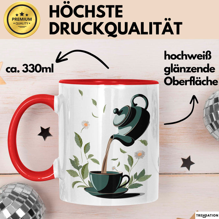 Tee Trinker Tasse Geschenk Lustige Geschenkidee Spruch Für Tee Liebhaber Rot Trendation