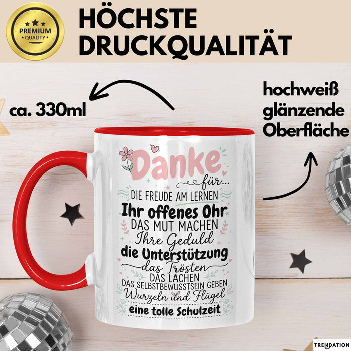 Lehrer Wertschätzung Danke Tasse Geschenk Lustige Geschenkidee Spruch Danke Für Rot Trendation