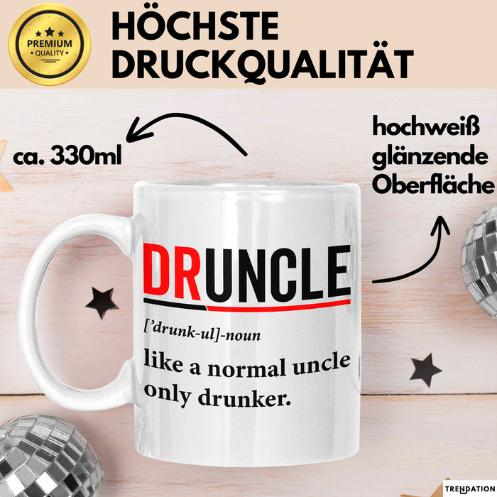 Onkel Sarkastisch Sarkasmus Tasse Geschenk Lustige Geschenkidee Spruch Druncle Definition Weiß Trendation