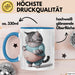 Dicke Fette Katze Kätzchen Besitzer Tasse Becher Geschenk Lustige Geschenkidee Spruch Blau Trendation