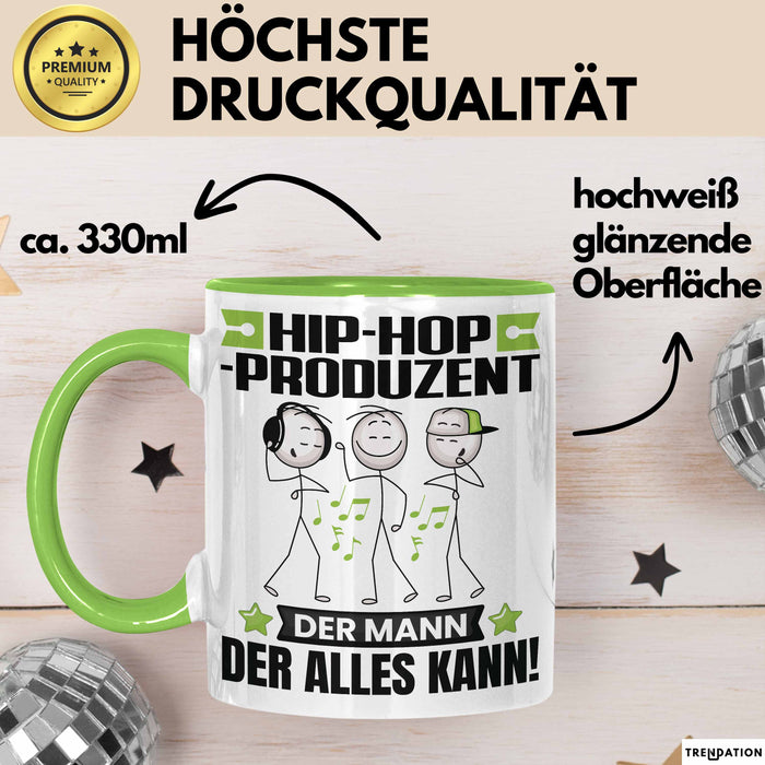 Hip-Hop-Produzent Tasse Geschenk für Hip-Hop-Produzent Der Mann Der Alles Kann Geschenkidee zum Geburtstag Grün Trendation