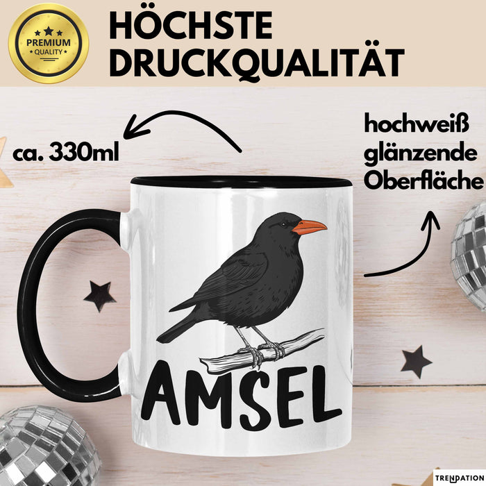 Amsel Vogel Tasse Geschenk Vogelbeobachter Ornithologe Biologe Trendation