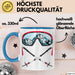 Ski Tasse Geschenk Grafik Skibrille Skistöcker Becher Blau Trendation