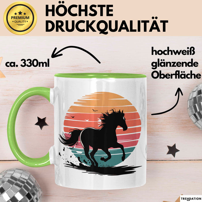 Reiter Tasse Geschenkidee Reitsport Enthusiast Geschenkidee Lustig Grün Trendation